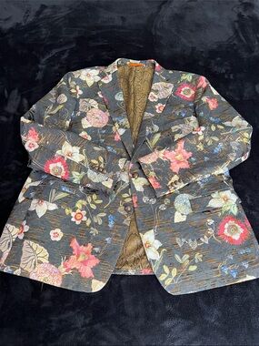 TALLIA Floral Blazer with gold and multiple colors